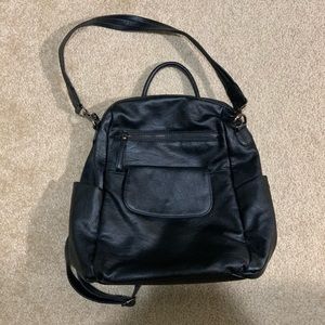 Vegan leather convertible backpack